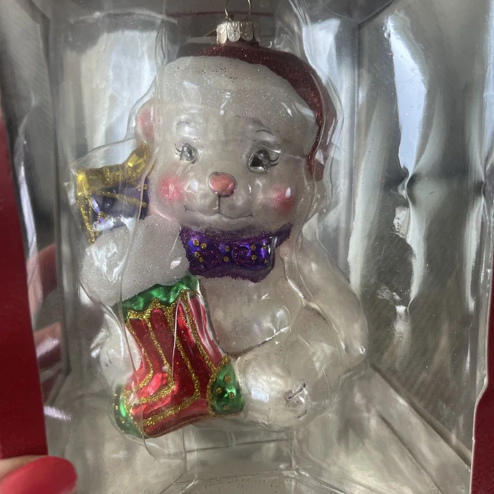 Sparkle Bright Radko‎ Teddy Bear Stocking Christmas 6